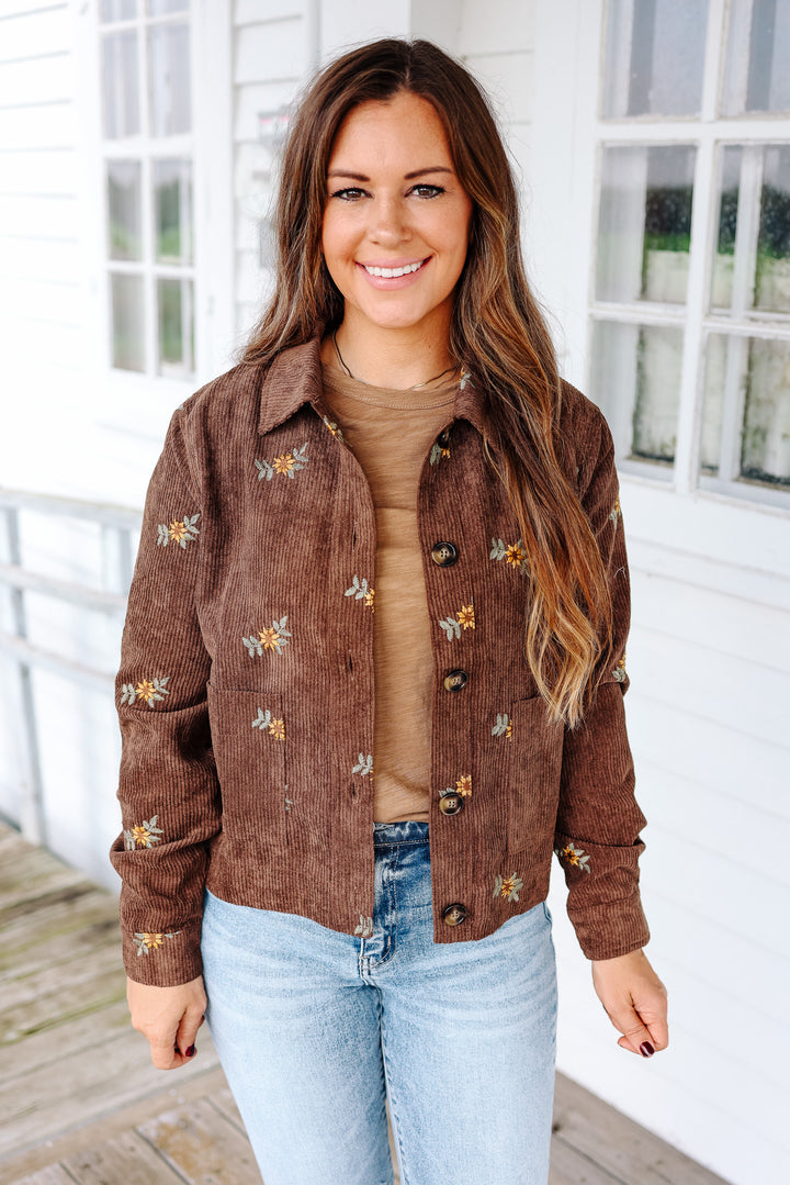 Tate Embroidered Corduroy Jacket