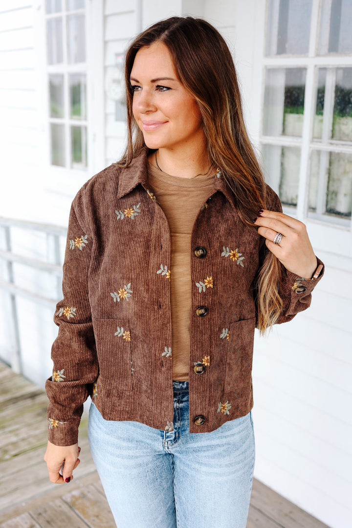 Tate Embroidered Corduroy Jacket