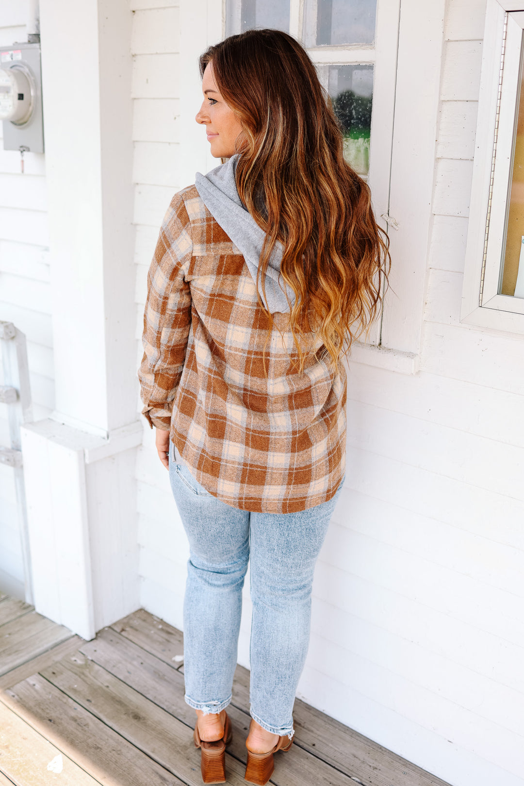 Brooks Plaid Shacket - Brown