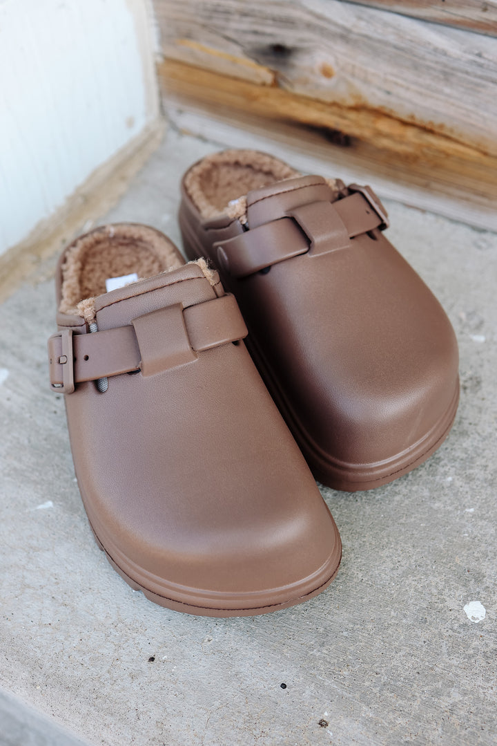 Sawyer Platform Slip On Clogs - Mocha