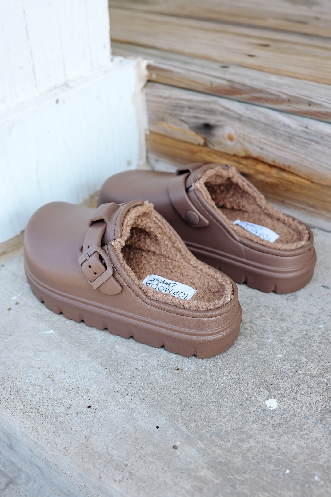 Sawyer Platform Slip On Clogs - Mocha