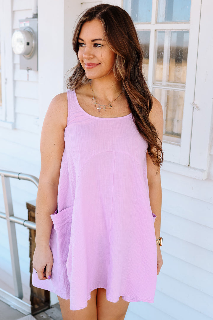 Lyric Gauze Flowy Dress - Lilac