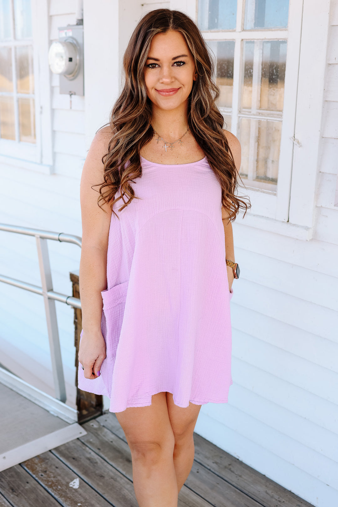 Lyric Gauze Flowy Dress - Lilac