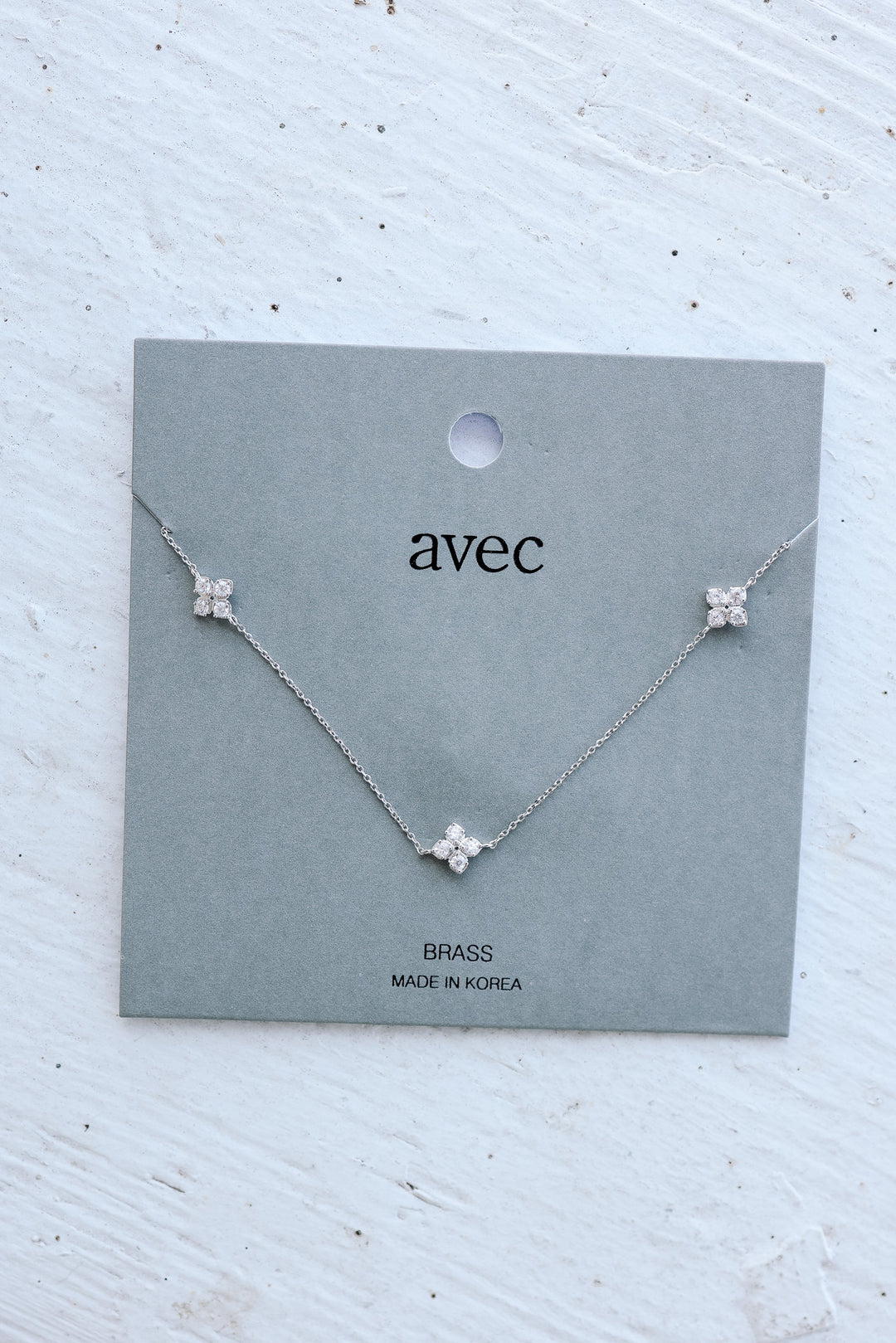 Rae Mini Clover Charm Necklace - Silver