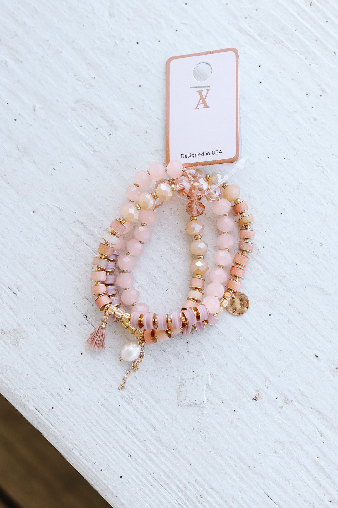 Ali Multi Charm Bracelet Set - Pink