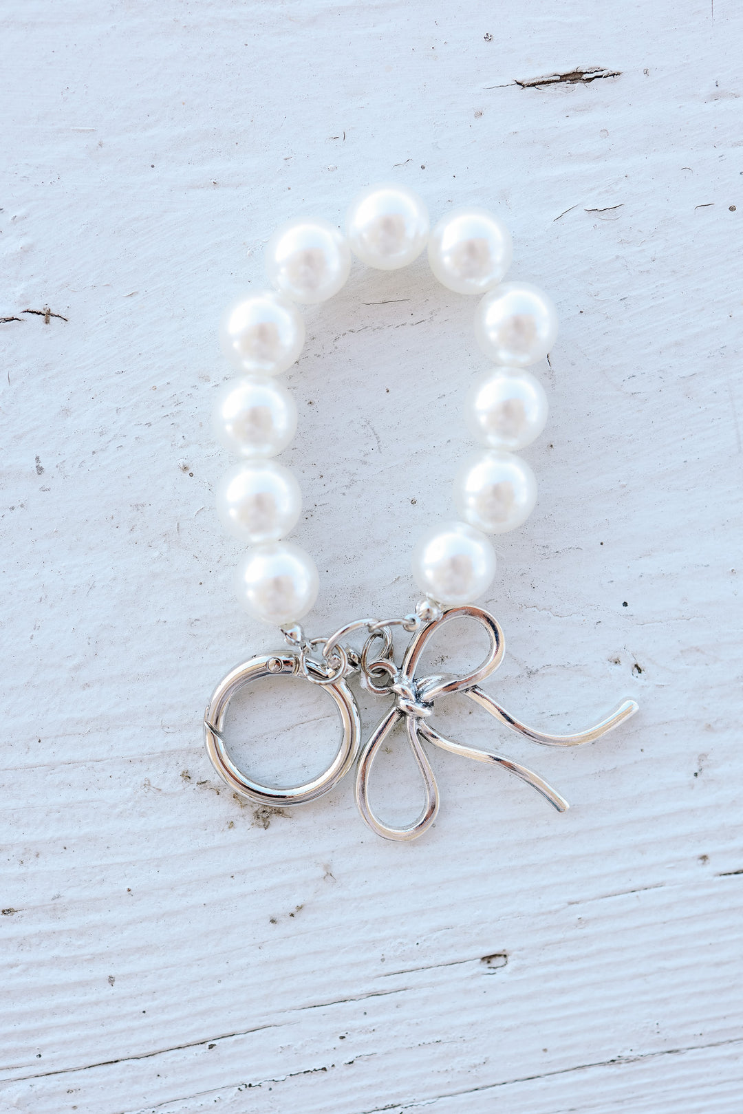 Pearl Wristlet Keychain Bag Charm