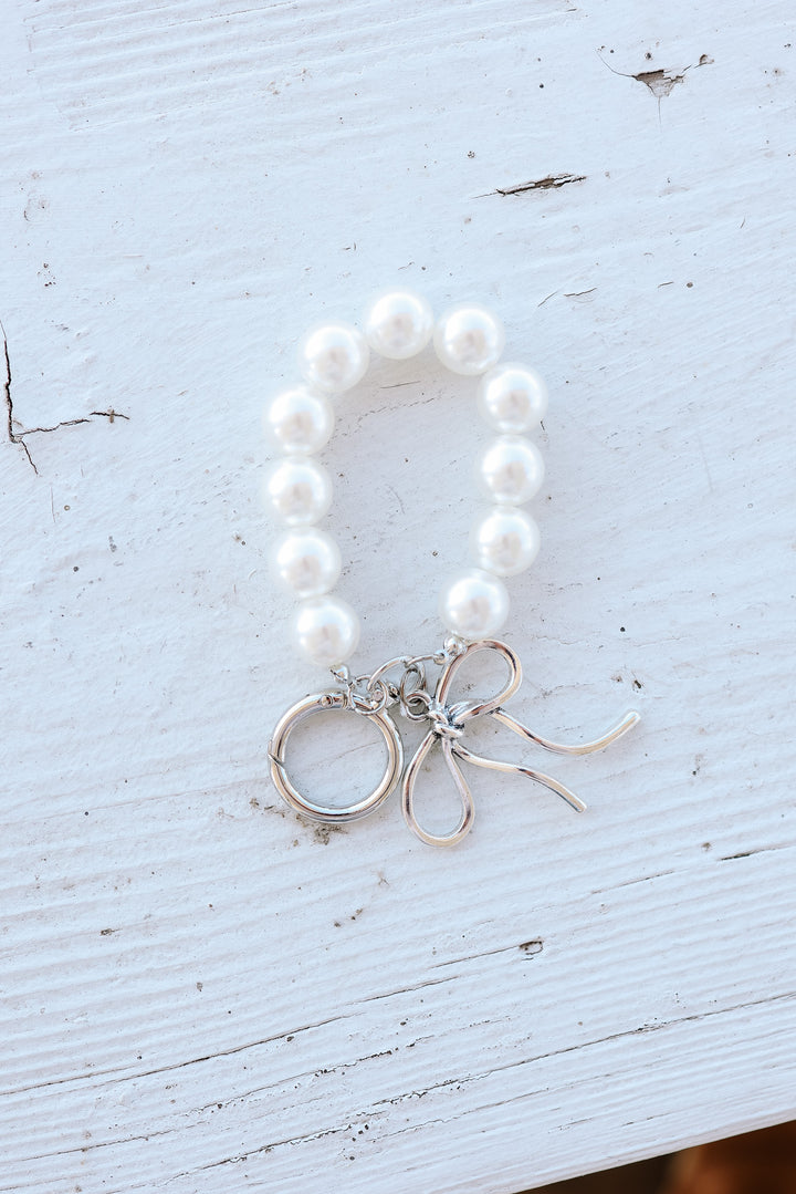 Pearl Wristlet Keychain Bag Charm