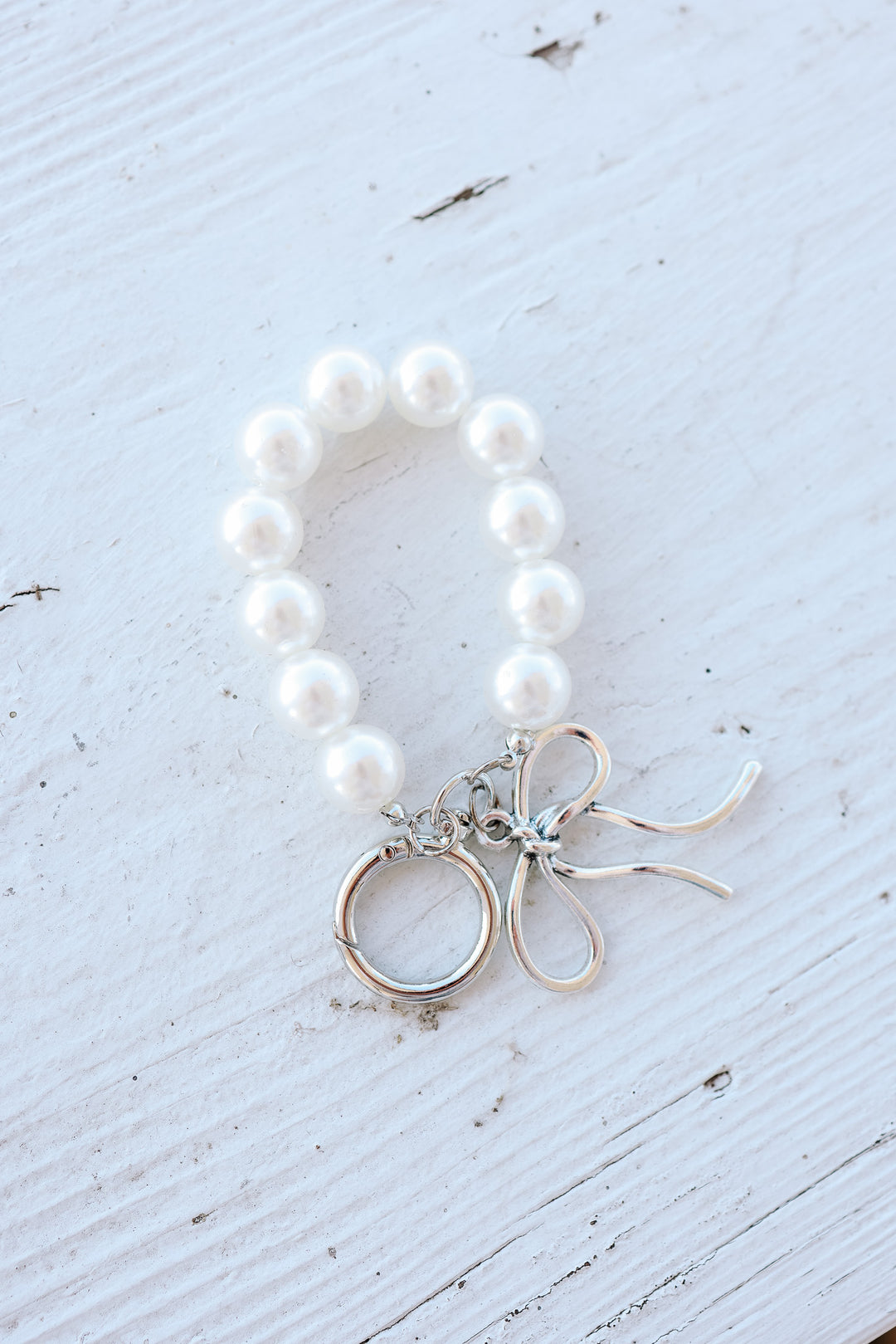 Pearl Wristlet Keychain Bag Charm