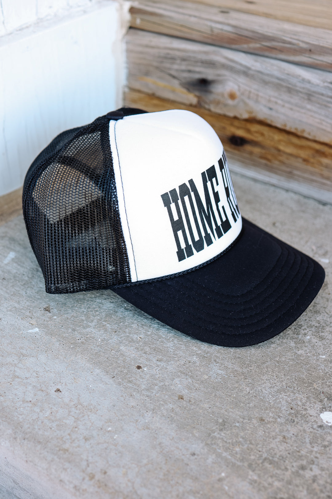 Home Run Trucker Hat - Black & White