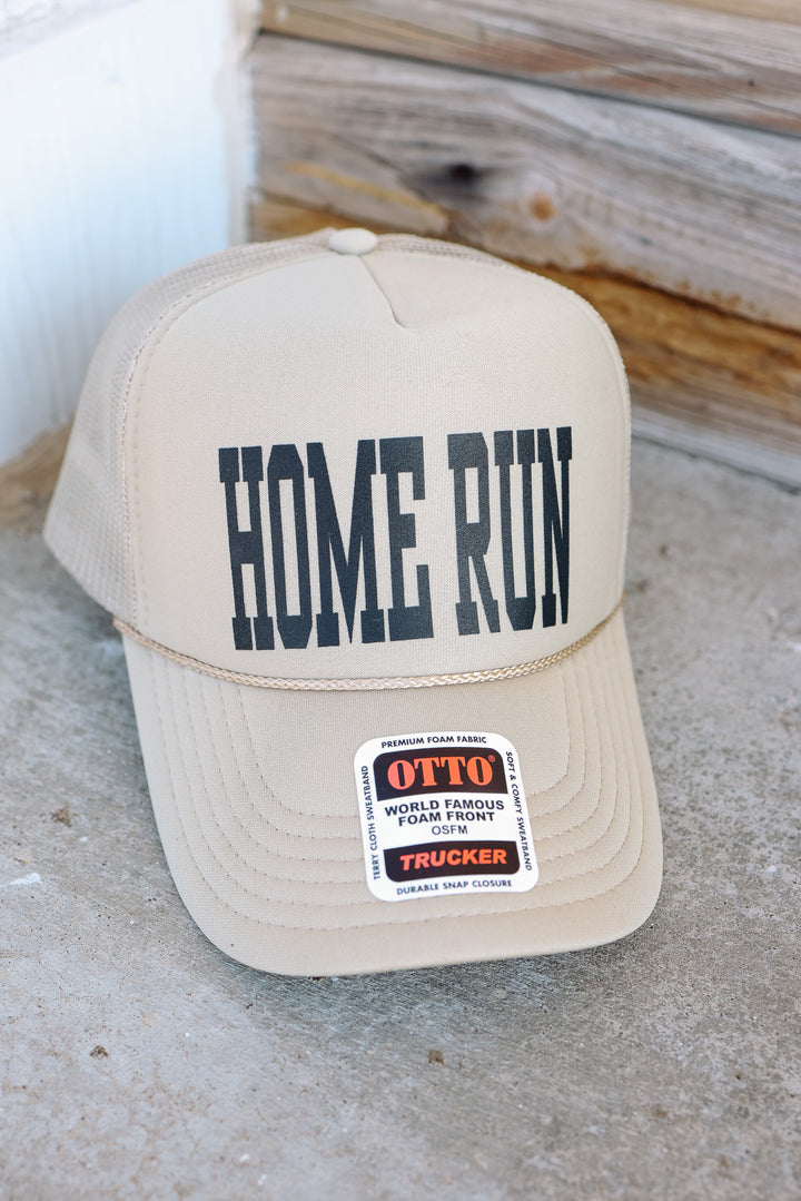 Home Run Trucker Hat - Khaki