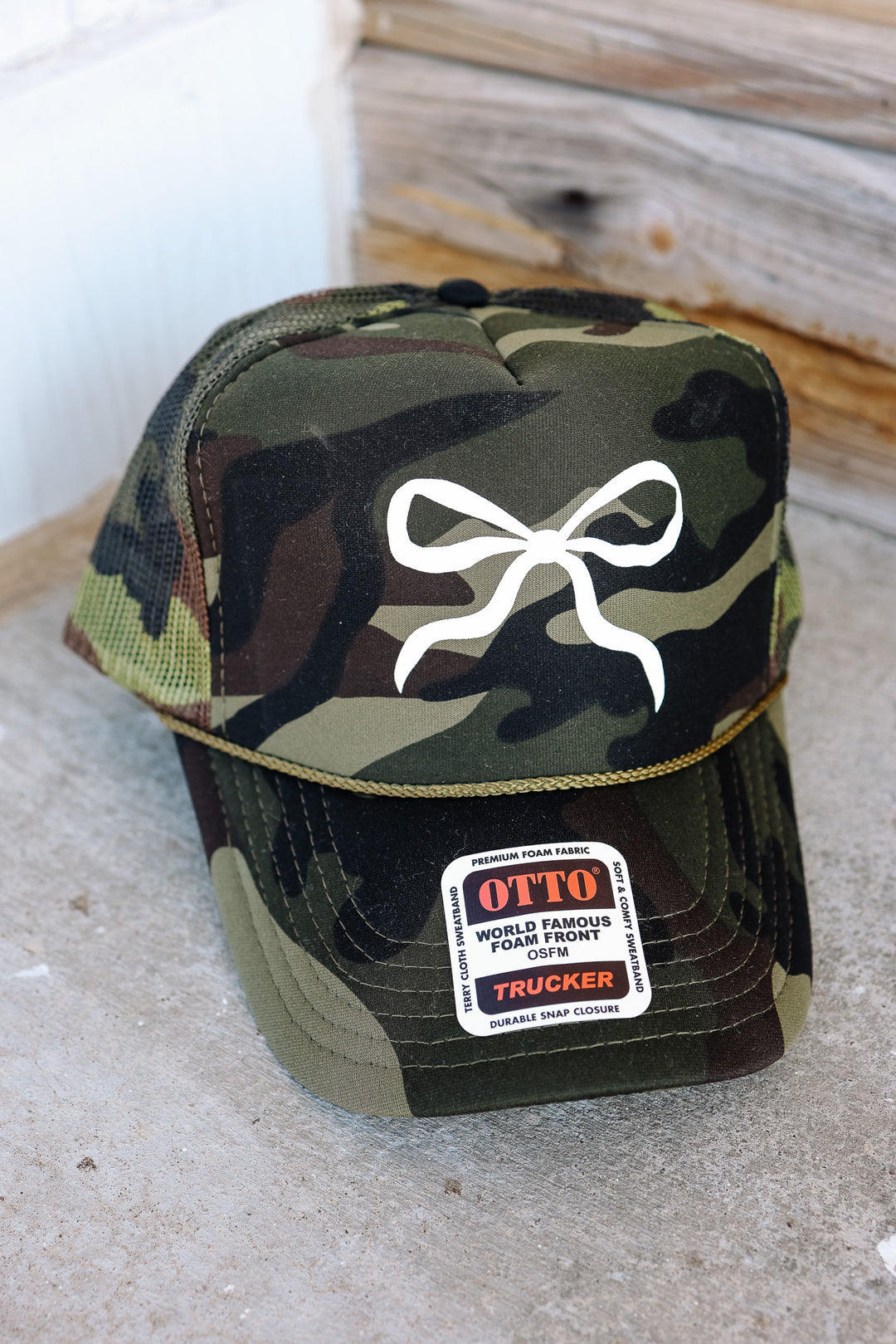 Coquette Bow Trucker Hat - Solid Camo