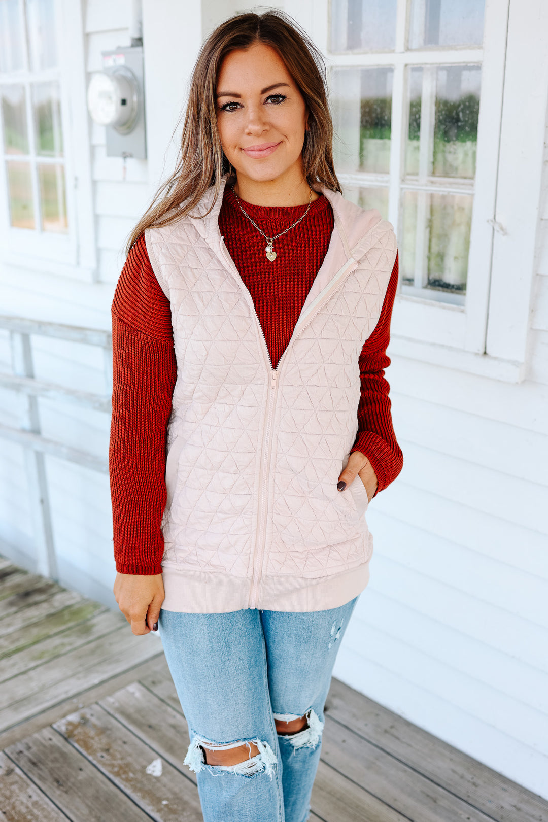 Rory Quilted Hooded Vest