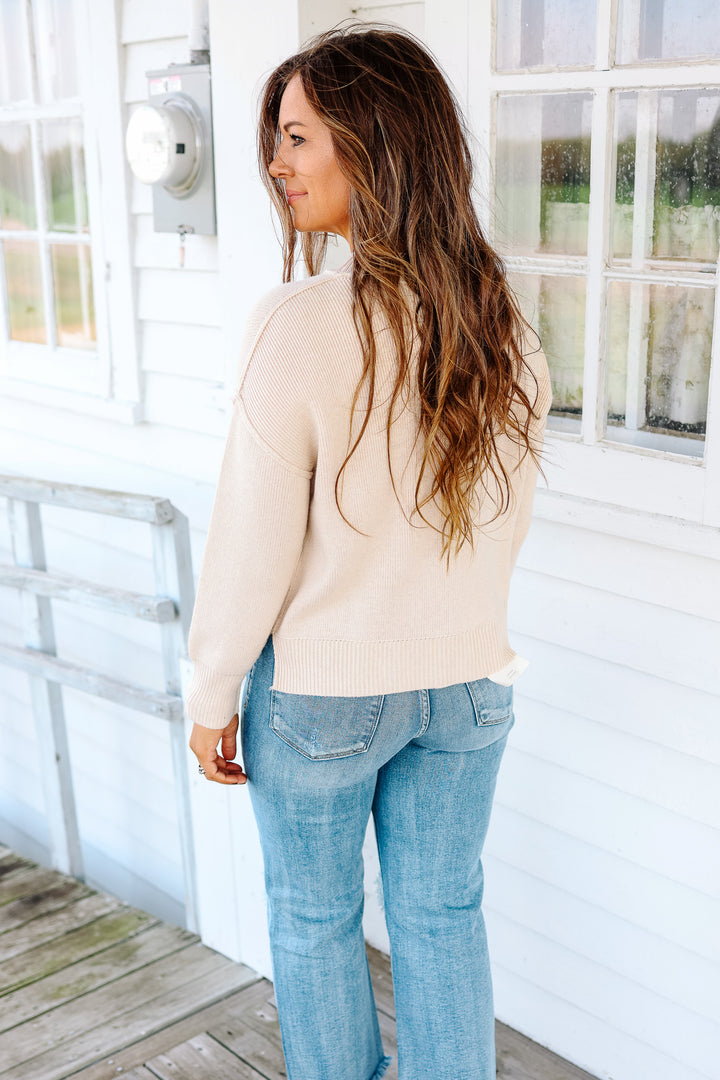 Harper Ribbed Knit Sweater - Natural