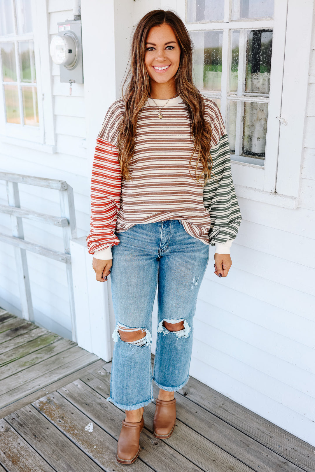 Dylan Striped Colorblock Pullover