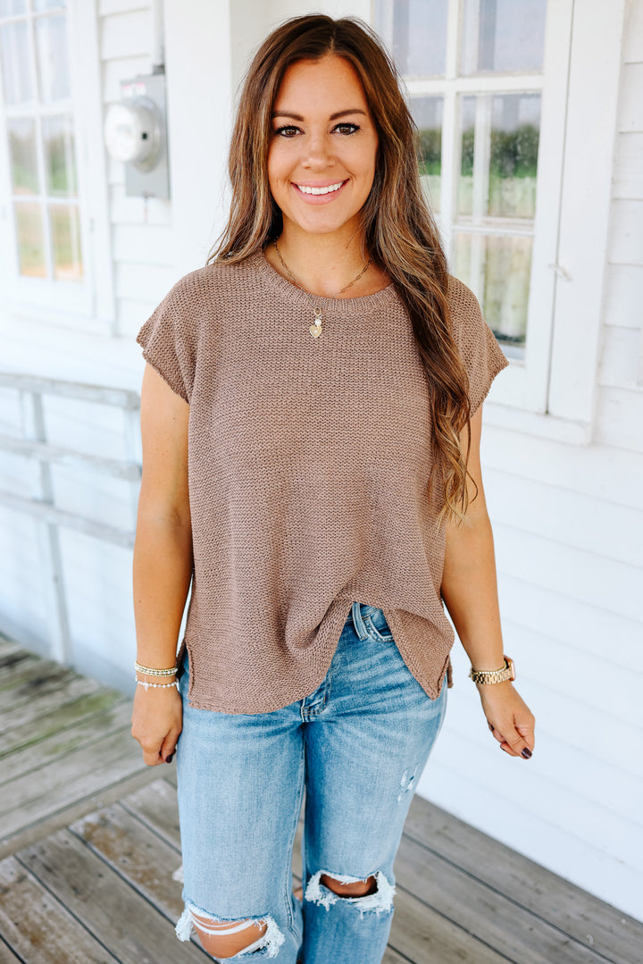 Aspen Sweater Tank Top - Mocha