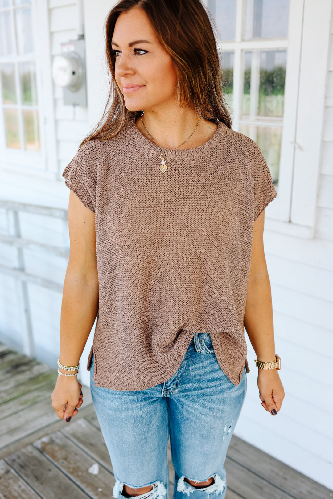 Aspen Sweater Tank Top - Mocha