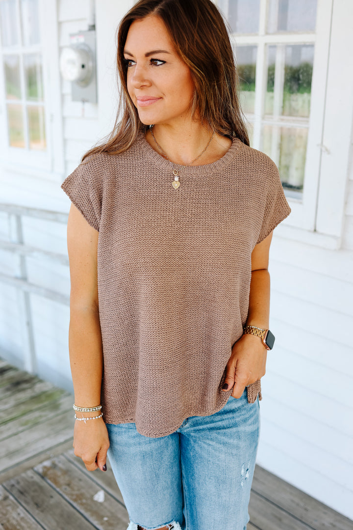 Aspen Sweater Tank Top - Mocha