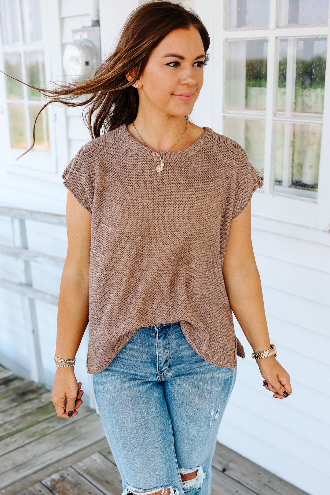 Aspen Sweater Tank Top - Mocha