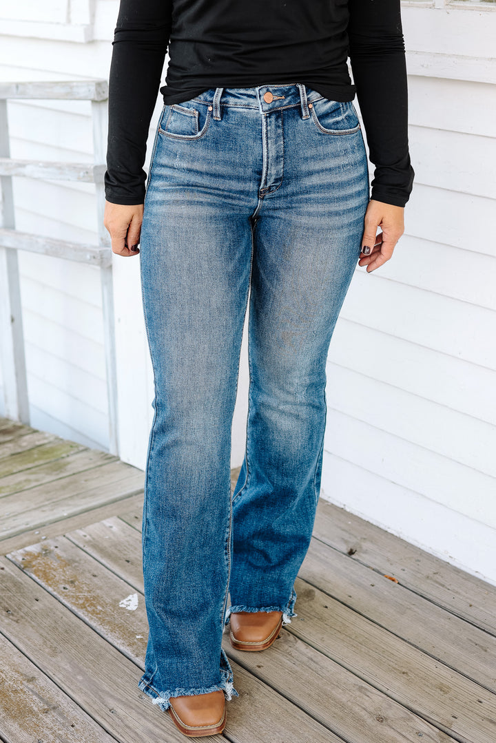 RISEN: Elias Tummy Control High Rise Flare Jeans