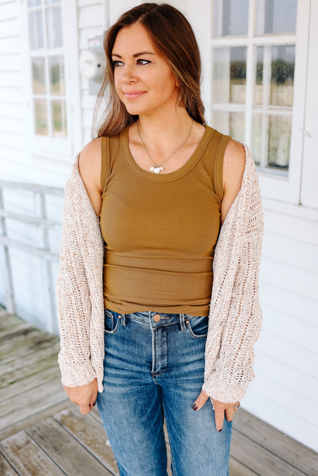 Lilith Ribbed Tank - Camel