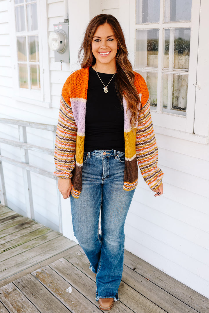 Scarlett Striped Colorblock Cardigan