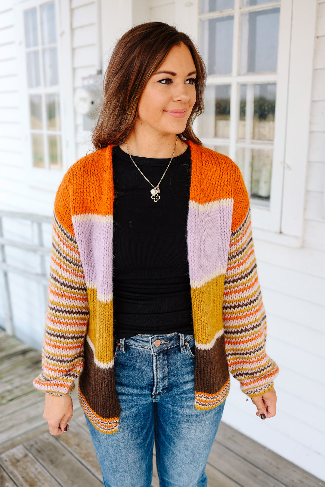 Scarlett Striped Colorblock Cardigan