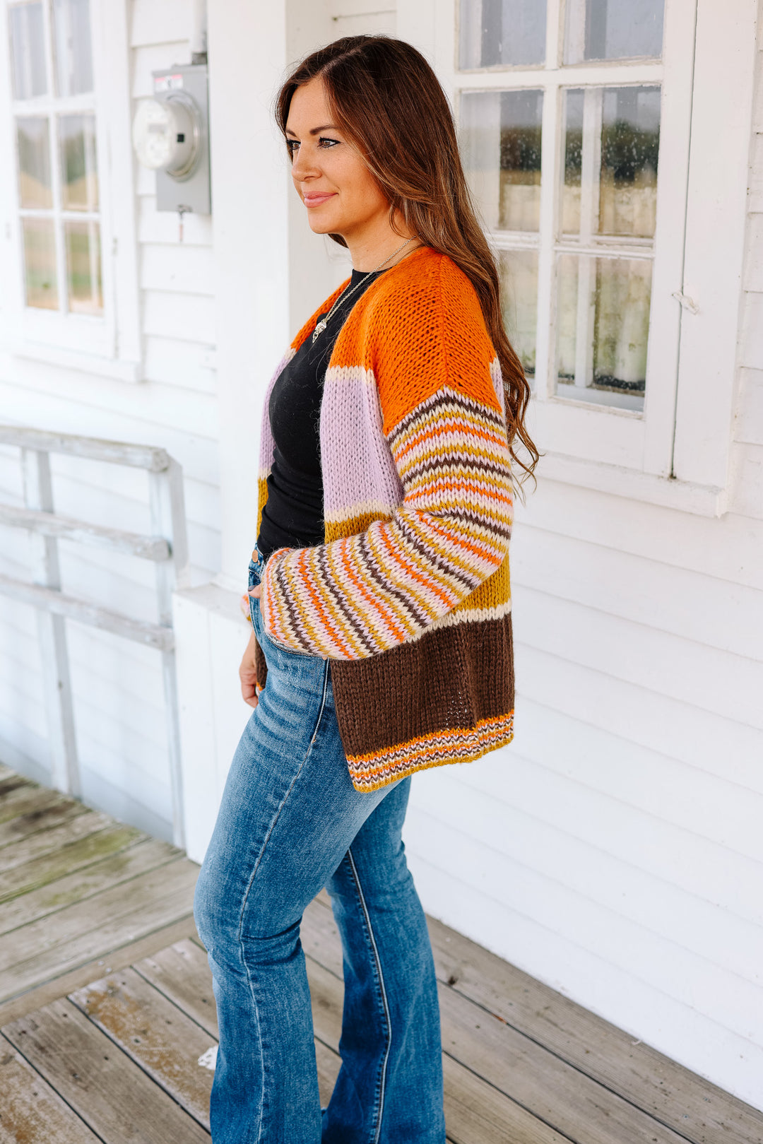 Scarlett Striped Colorblock Cardigan