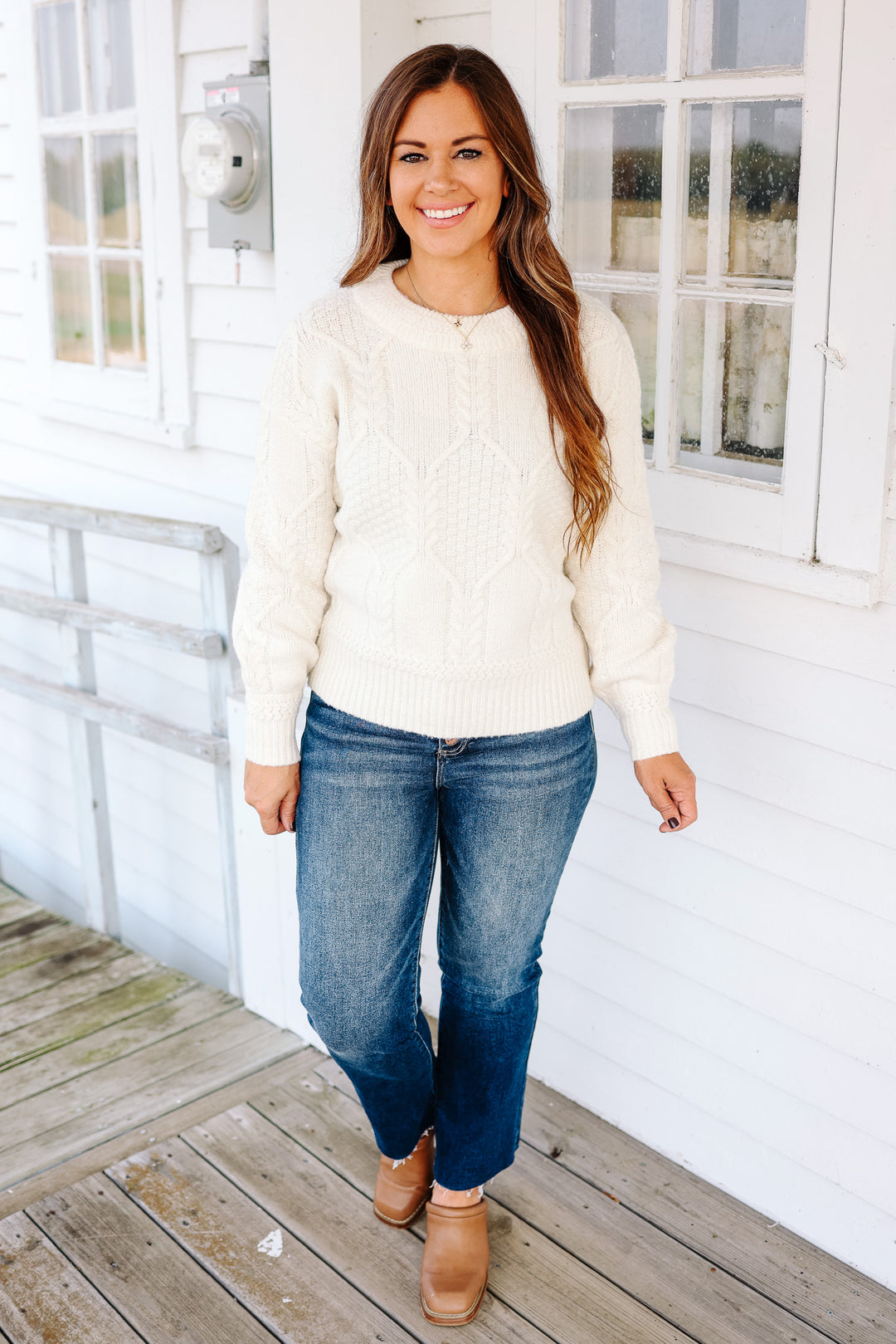 Gia Cut Out Back Knit Sweater - Ivory