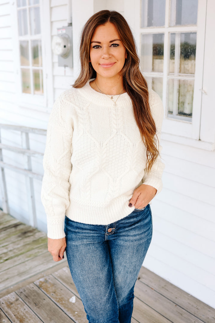 Gia Cut Out Back Knit Sweater - Ivory