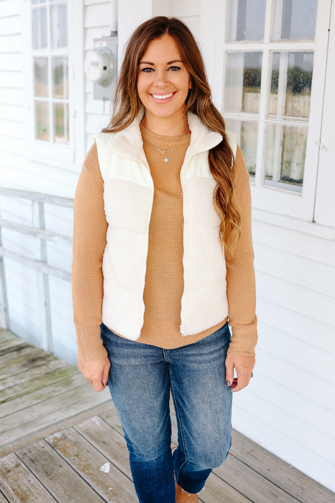 Olivia Fleece Vest - Ivory