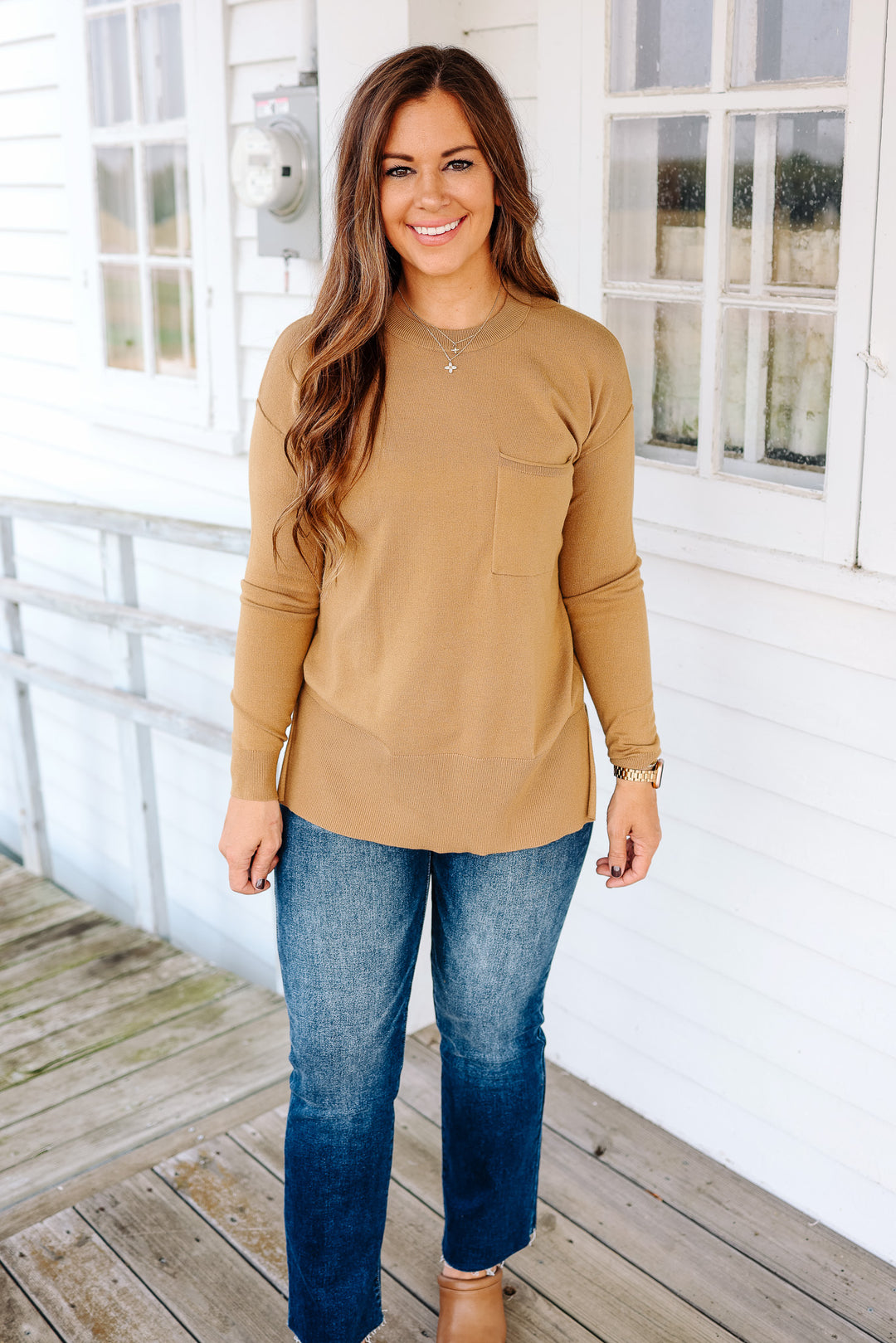 Vivian Side Split Sweater - Golden Rod