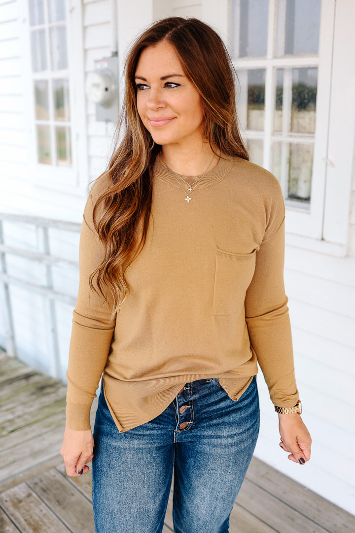 Vivian Side Split Sweater - Golden Rod