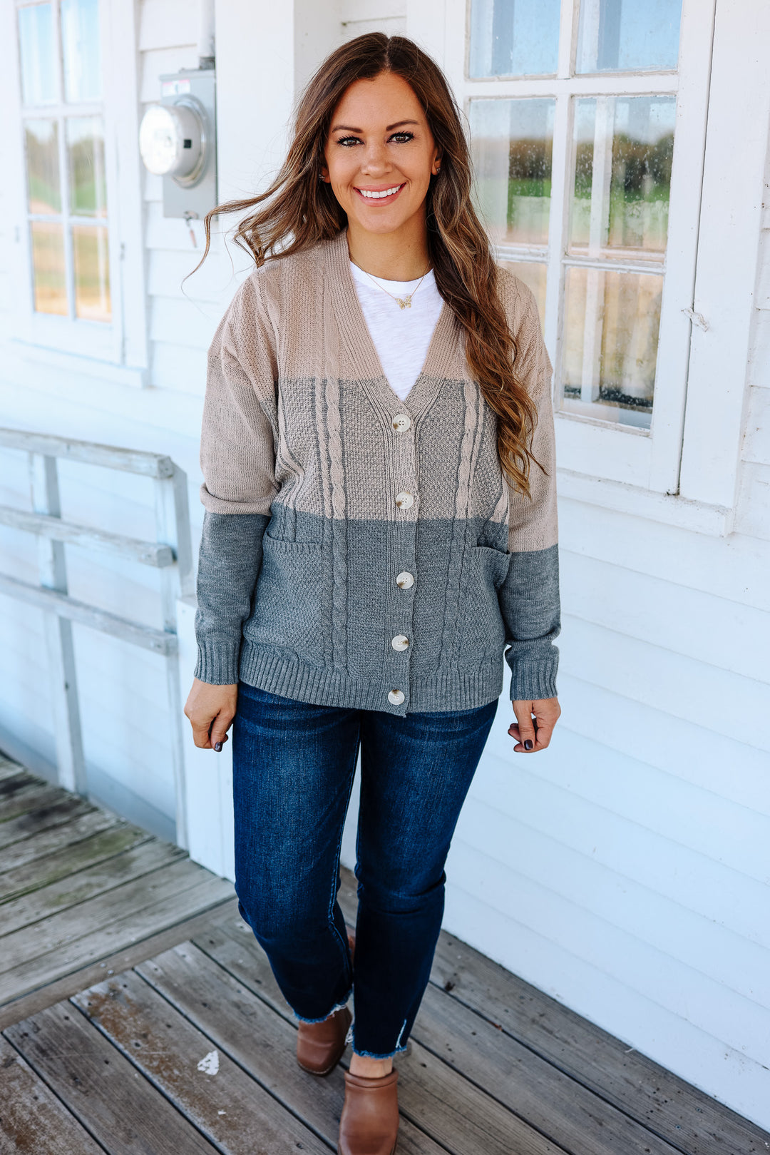 Isla Braided Colorblock Cardigan