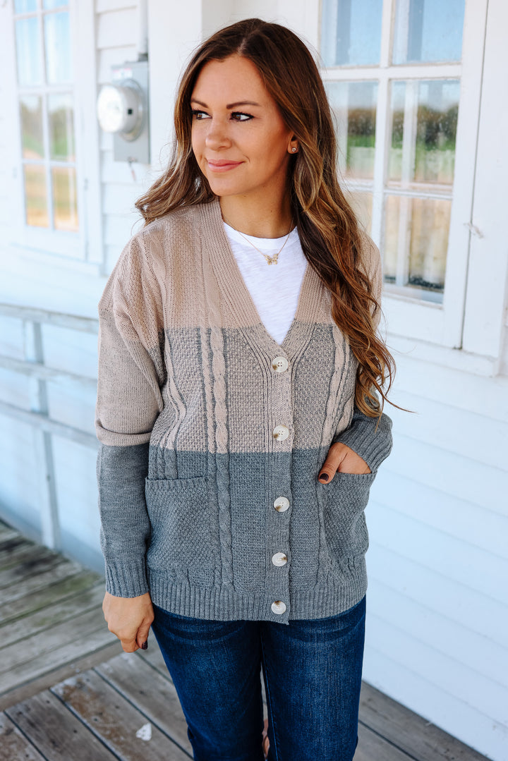 Isla Braided Colorblock Cardigan