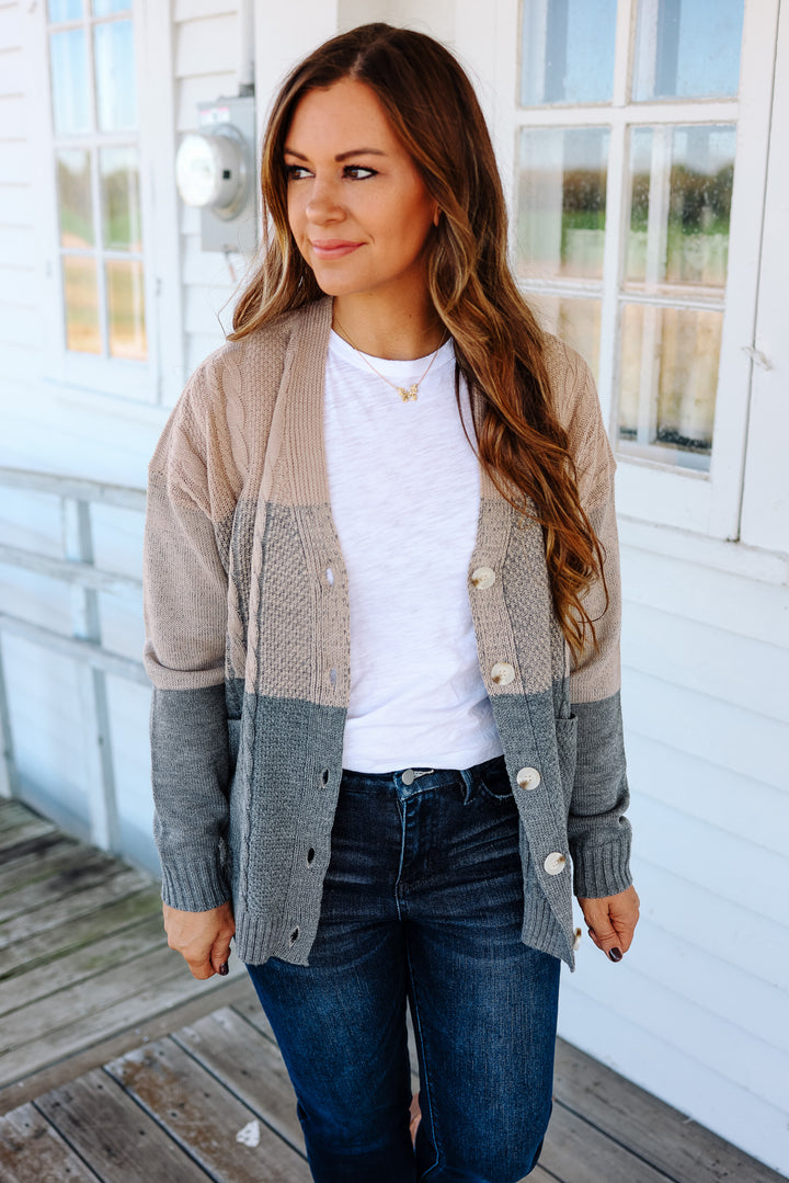 Isla Braided Colorblock Cardigan