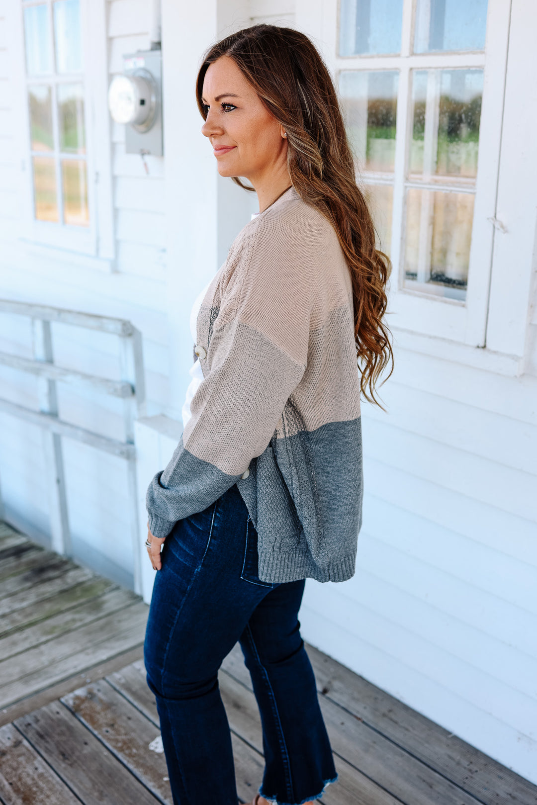 Isla Braided Colorblock Cardigan