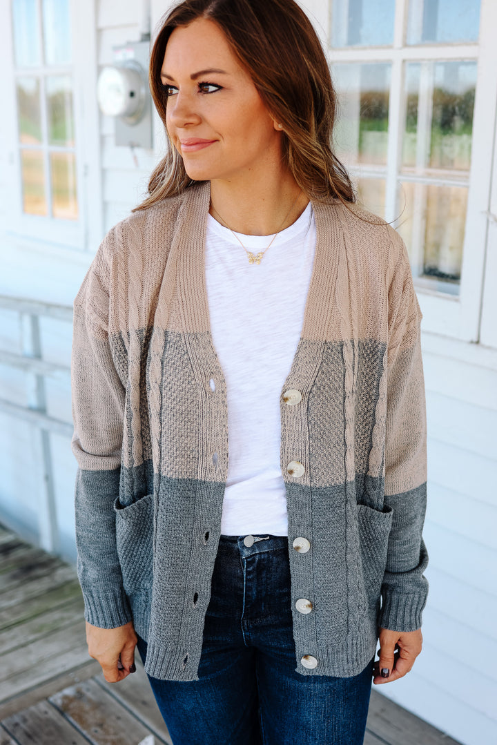 Isla Braided Colorblock Cardigan