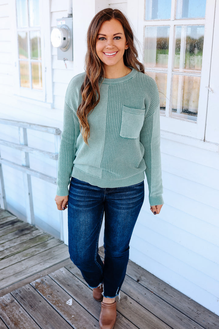 Ari Crewneck Sweater - Dark Mint