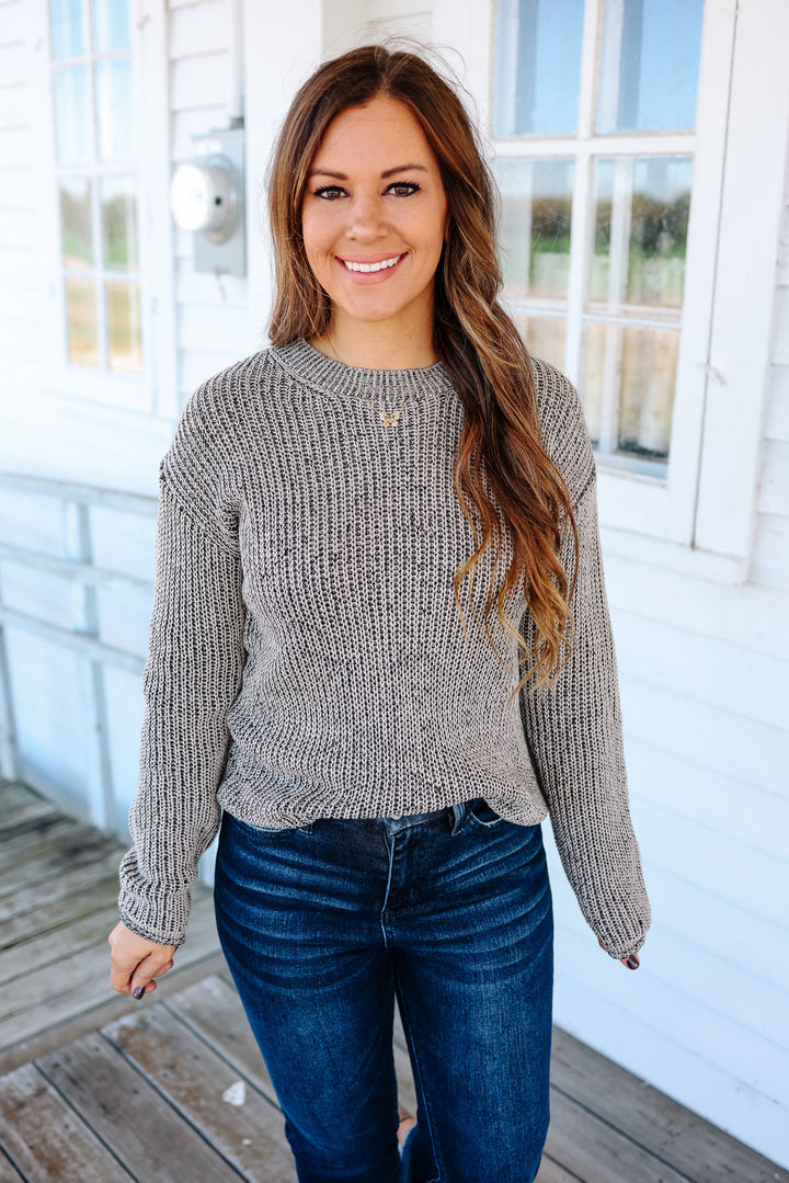 Nora Chunky Acid Wash Sweater