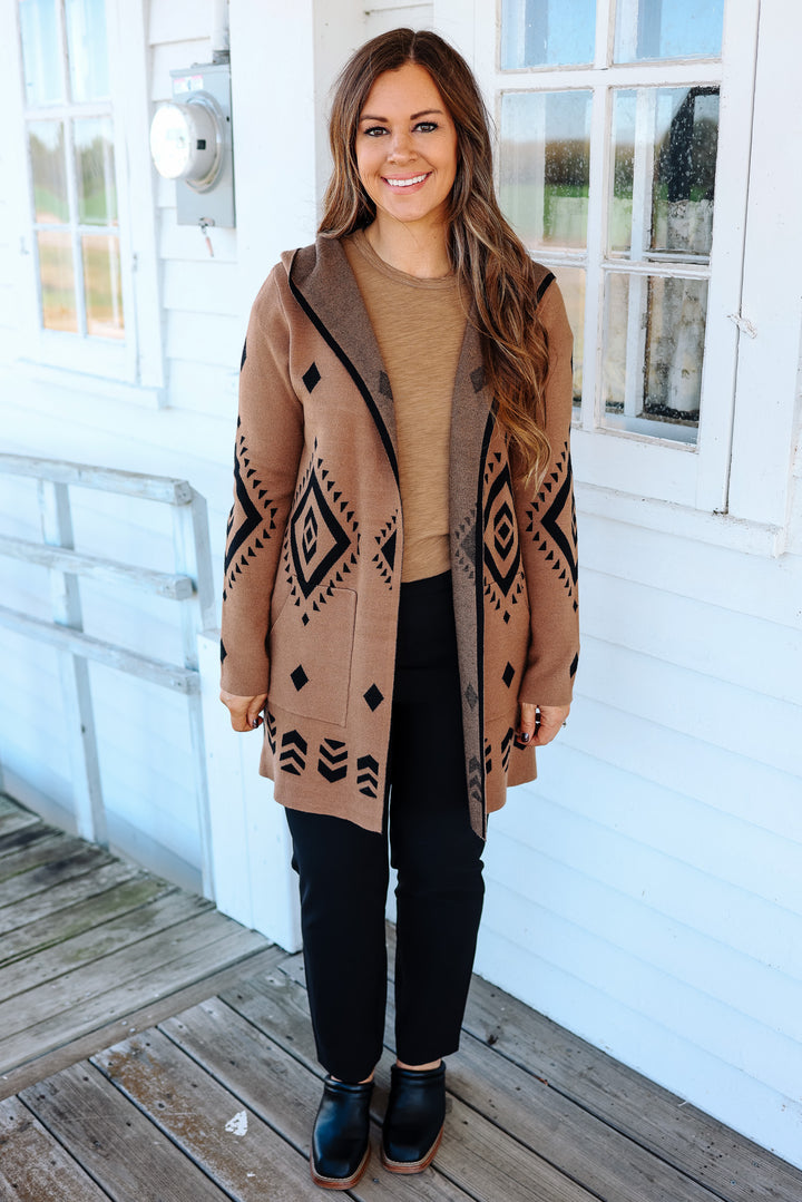 Jess Aztec Hoodie Cardigan