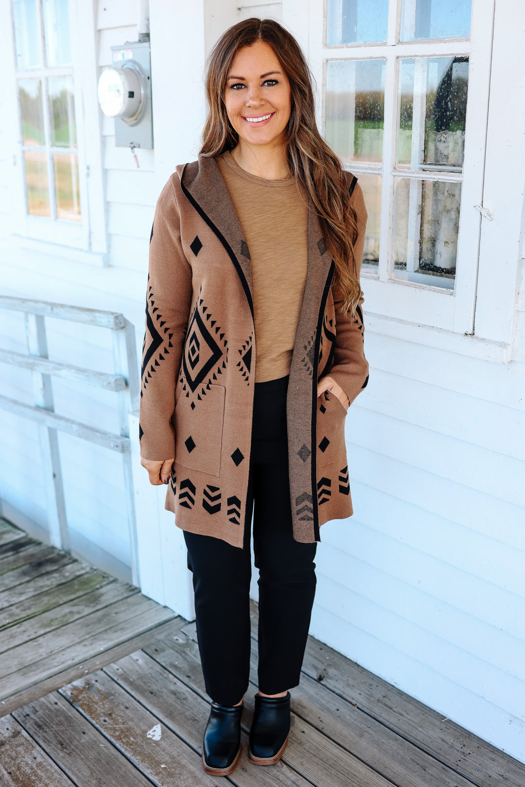 Jess Aztec Hoodie Cardigan