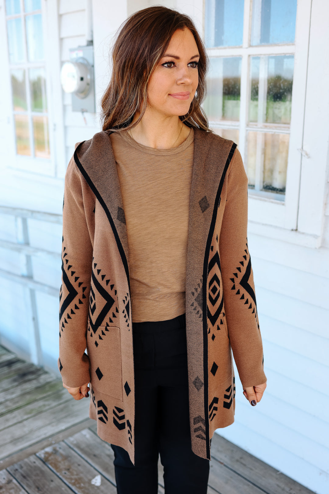 Jess Aztec Hoodie Cardigan