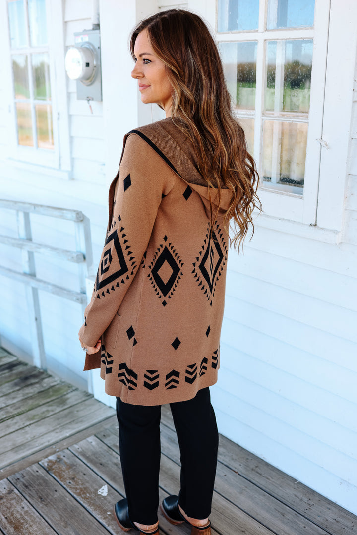 Jess Aztec Hoodie Cardigan