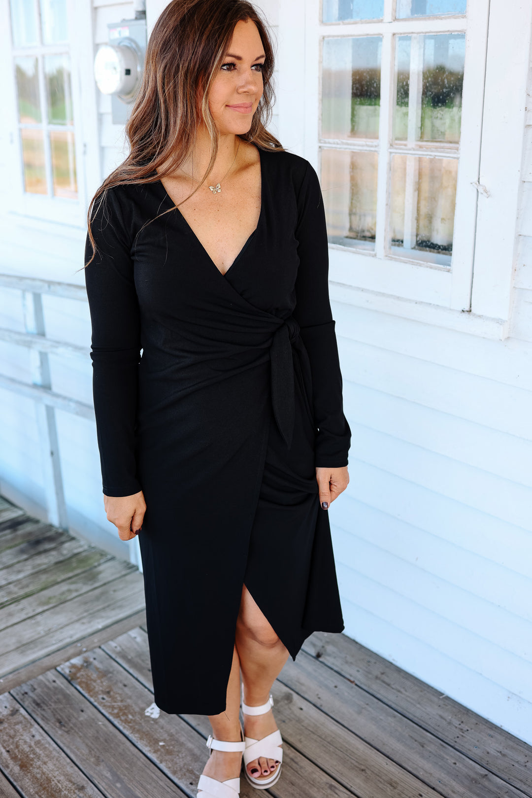 Leah Wrap Midi Dress