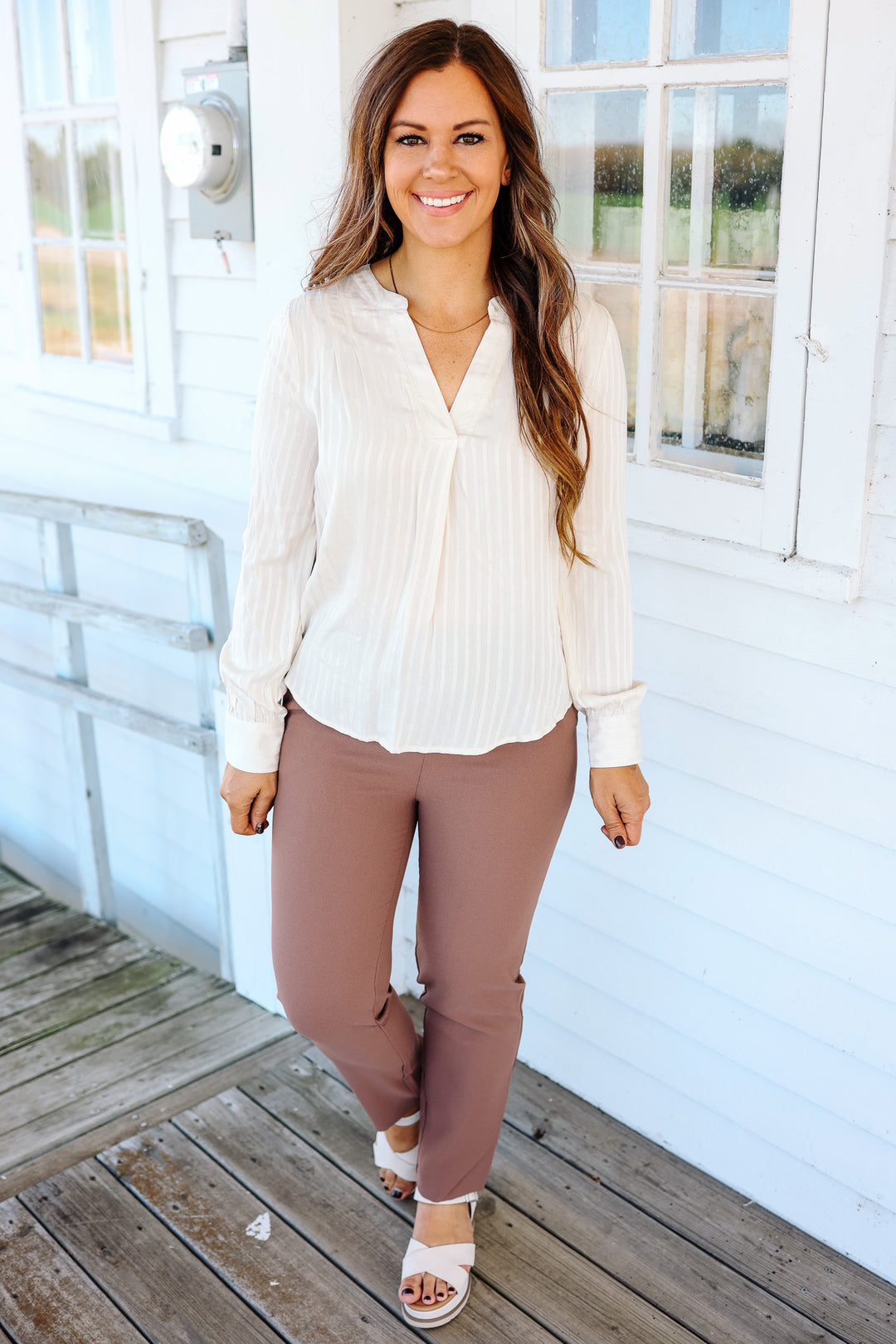 Freya Stretch Waist Dress Pants - Mocha