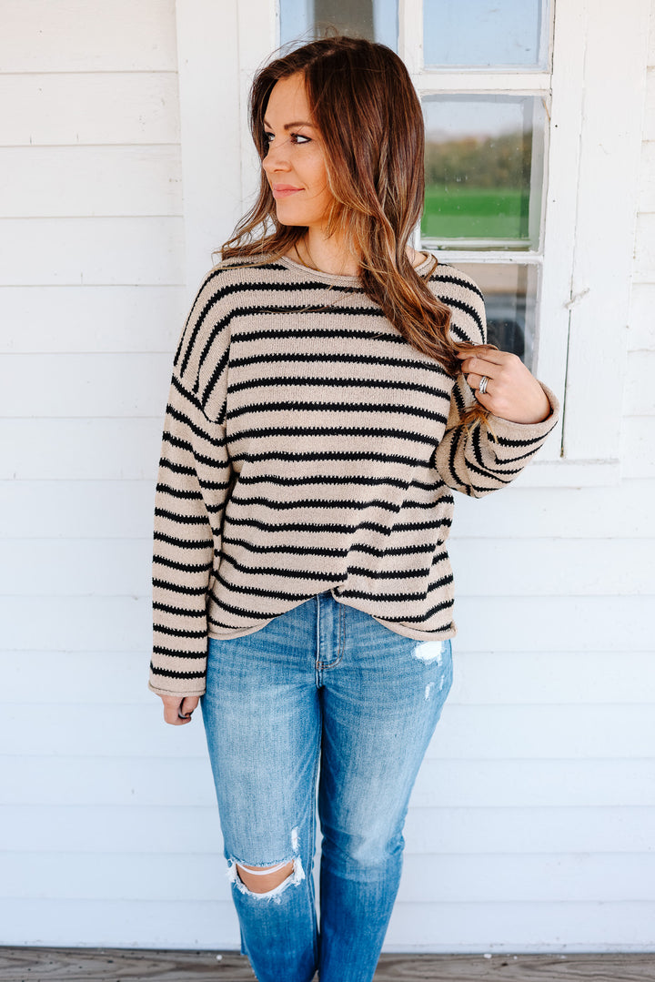 Lumi Striped Boatneck Sweater