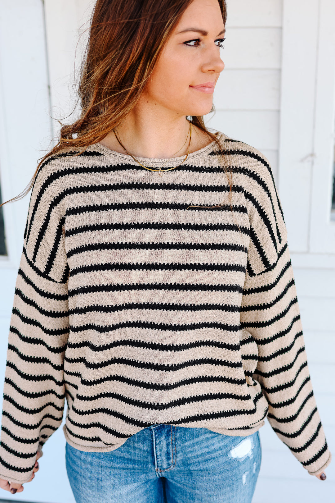 Lumi Striped Boatneck Sweater