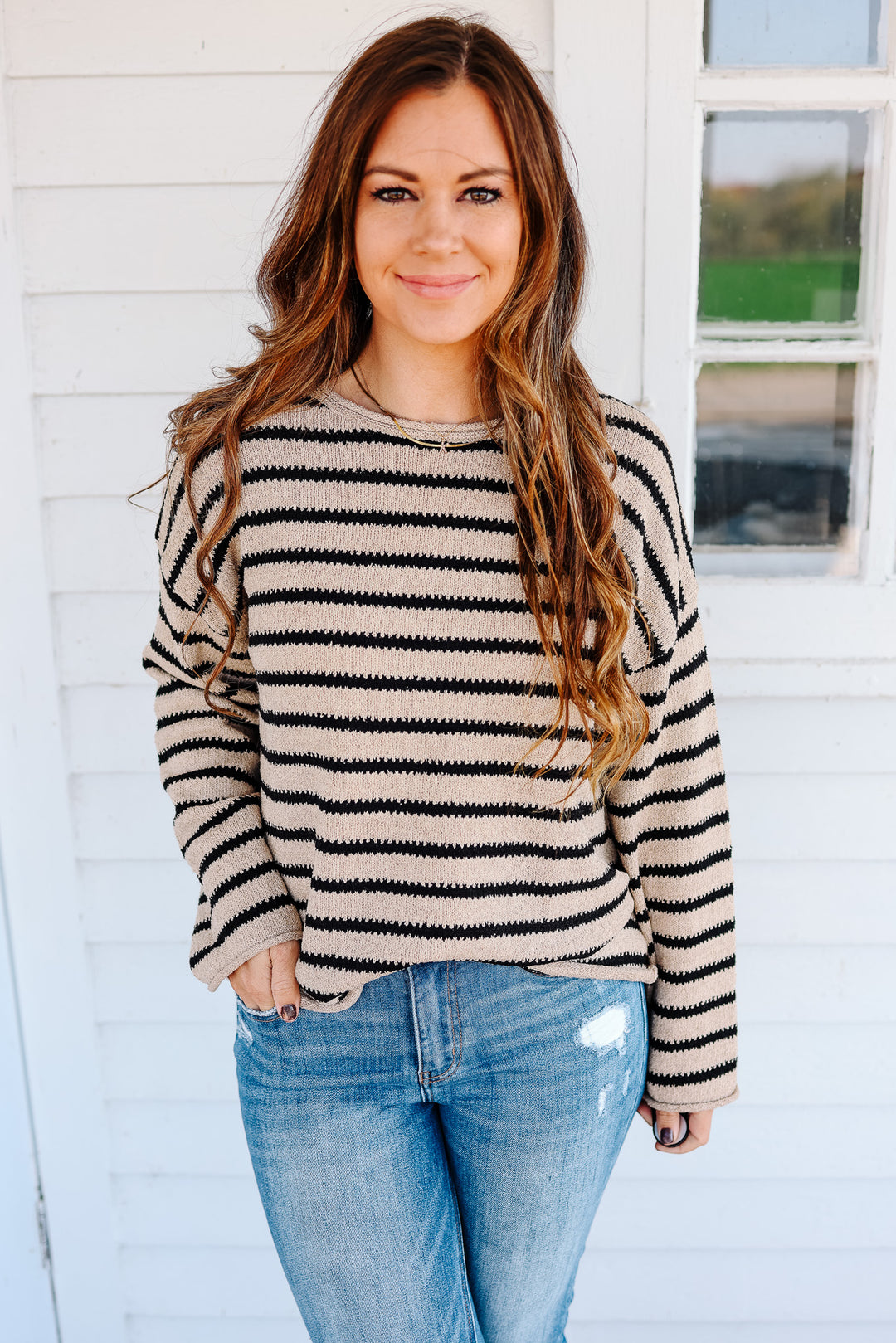 Lumi Striped Boatneck Sweater