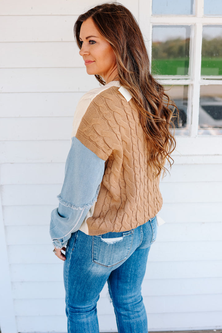 Dallas Denim Sleeve Sweater