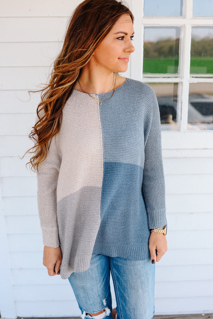 Remi Colorblock Sweater - Slate